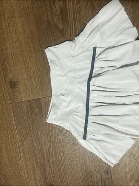 lululemon athletica White Pleated Tennis Skirt with Black Trim